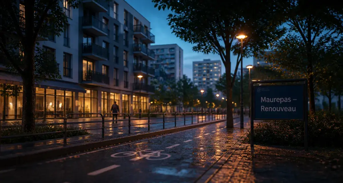 Rénovation urbaine Maurepas Rennes : renouveau et voie cyclable au crépuscule