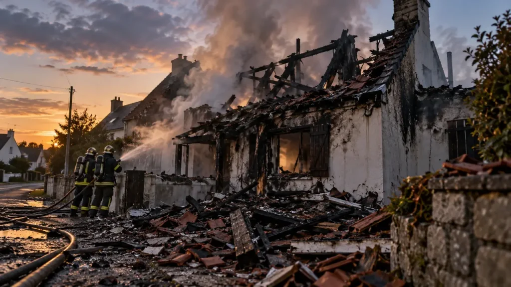 Incendie à Bréquigny : un artisan gravement blessé aux mains, le toit détruit