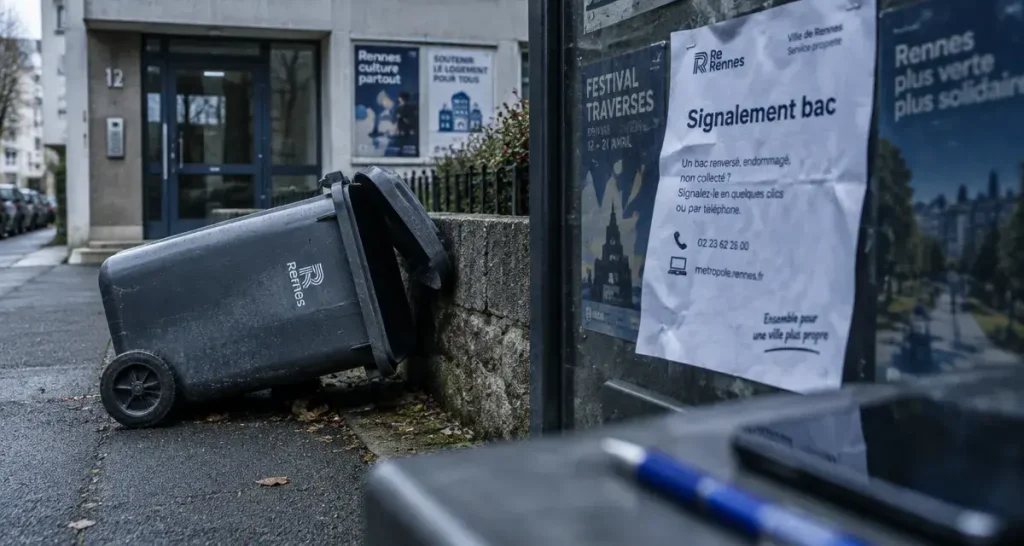 Poubelle disparue ou détruite à Rennes : comment la signaler