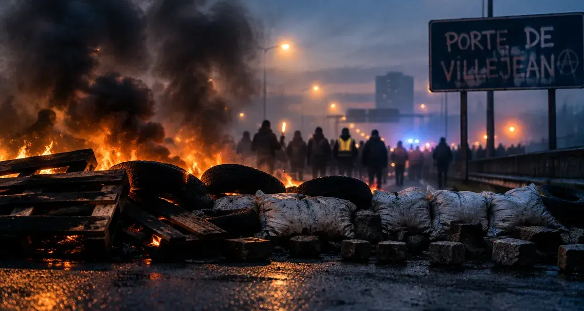 Rennes : barricades sur la rocade et jets de pavés route de Lorient
