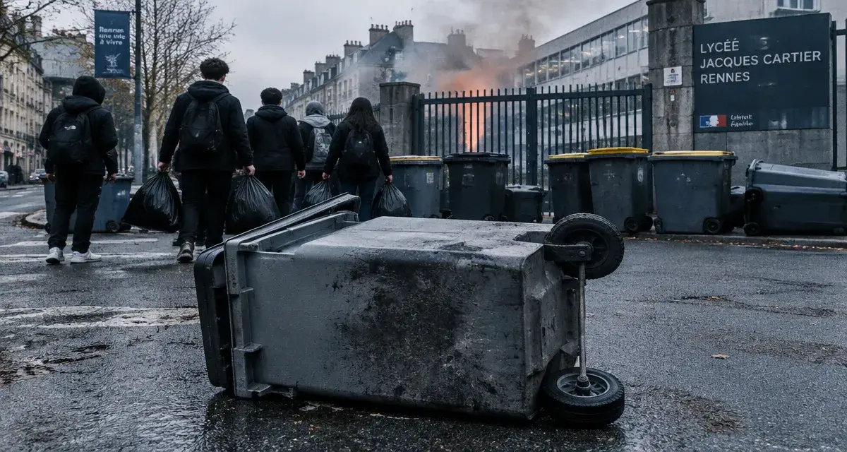 À Rennes, les poubelles au cœur de la mobilisation lycéenne