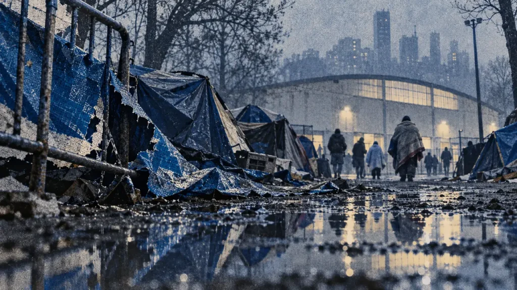 À Rennes, la tempête Austen détruit plus de la moitié du campement de Beauregard